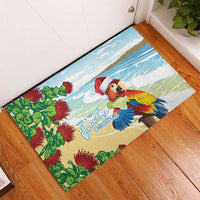 Have A Very Beach Christmas Rubber Doormat Parrot By Lehua Flower - Wonder Print Shop