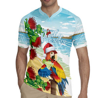Have A Very Beach Christmas Rugby Jersey Parrot By Lehua Flower - Wonder Print Shop