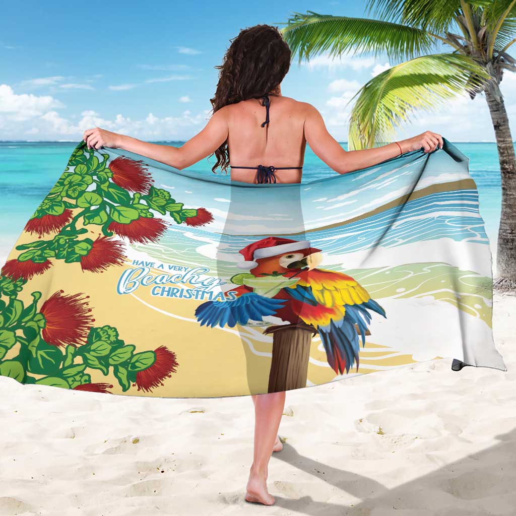 Have A Very Beach Christmas Sarong Parrot By Lehua Flower - Wonder Print Shop