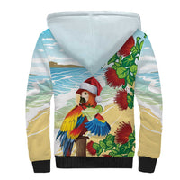 Have A Very Beach Christmas Sherpa Hoodie Parrot By Lehua Flower - Wonder Print Shop