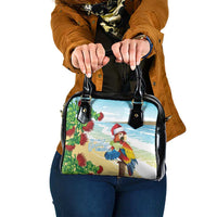 Have A Very Beach Christmas Shoulder Handbag Parrot By Lehua Flower - Wonder Print Shop