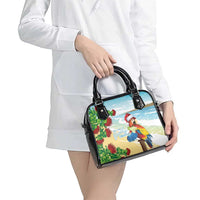 Have A Very Beach Christmas Shoulder Handbag Parrot By Lehua Flower - Wonder Print Shop