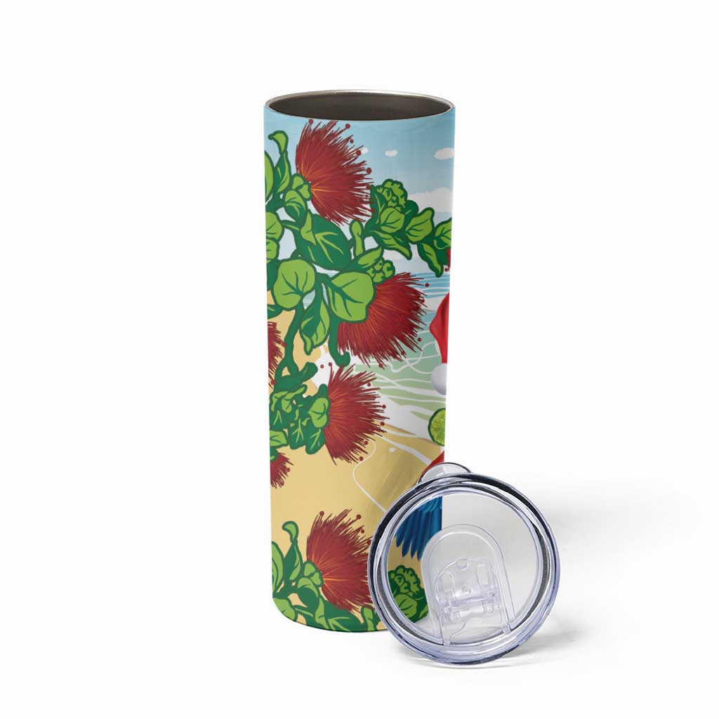 Have A Very Beach Christmas Skinny Tumbler Parrot By Lehua Flower - Wonder Print Shop