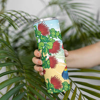 Have A Very Beach Christmas Skinny Tumbler Parrot By Lehua Flower - Wonder Print Shop