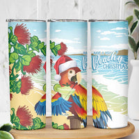 Have A Very Beach Christmas Skinny Tumbler Parrot By Lehua Flower - Wonder Print Shop