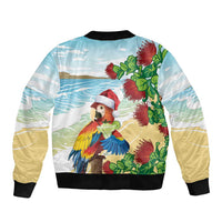 Have A Very Beach Christmas Sleeve Zip Bomber Jacket Parrot By Lehua Flower - Wonder Print Shop