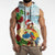 Have A Very Beach Christmas Sleeveless Hoodie Parrot By Lehua Flower - Wonder Print Shop