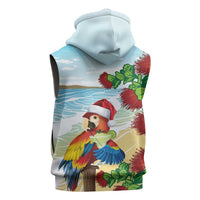 Have A Very Beach Christmas Sleeveless Zip Hoodie Parrot By Lehua Flower - Wonder Print Shop
