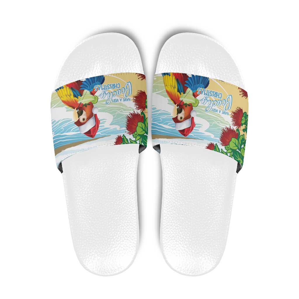 Have A Very Beach Christmas Slide Sandals Parrot By Lehua Flower - Wonder Print Shop