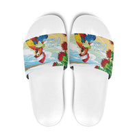 Have A Very Beach Christmas Slide Sandals Parrot By Lehua Flower - Wonder Print Shop