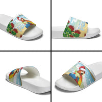 Have A Very Beach Christmas Slide Sandals Parrot By Lehua Flower - Wonder Print Shop