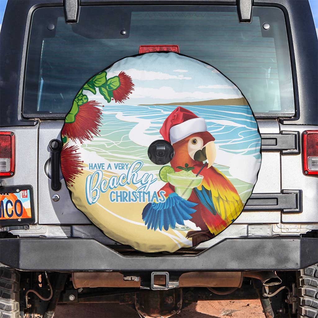Have A Very Beach Christmas Spare Tire Cover Parrot By Lehua Flower - Wonder Print Shop