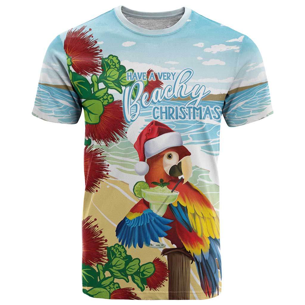 Have A Very Beach Christmas T Shirt Parrot By Lehua Flower - Wonder Print Shop