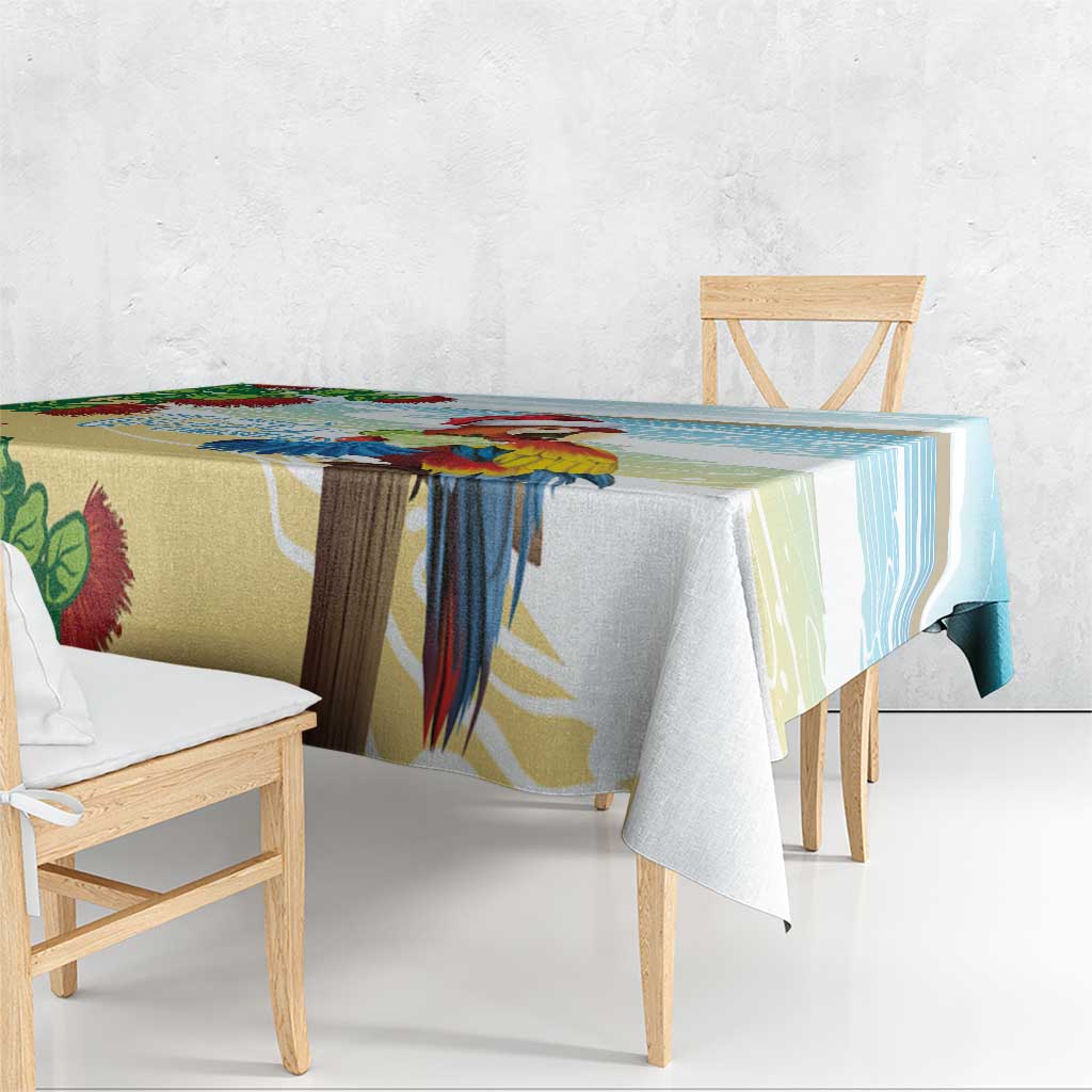 Have A Very Beach Christmas Tablecloth Parrot By Lehua Flower - Wonder Print Shop