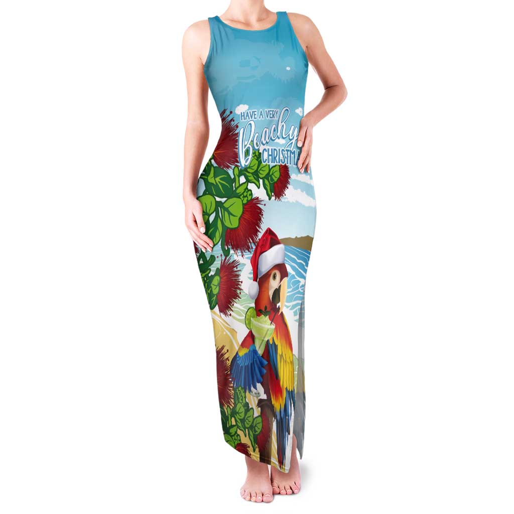 Have A Very Beach Christmas Tank Maxi Dress Parrot By Lehua Flower - Wonder Print Shop