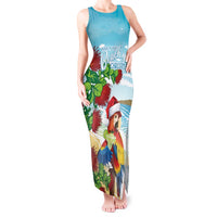 Have A Very Beach Christmas Tank Maxi Dress Parrot By Lehua Flower - Wonder Print Shop