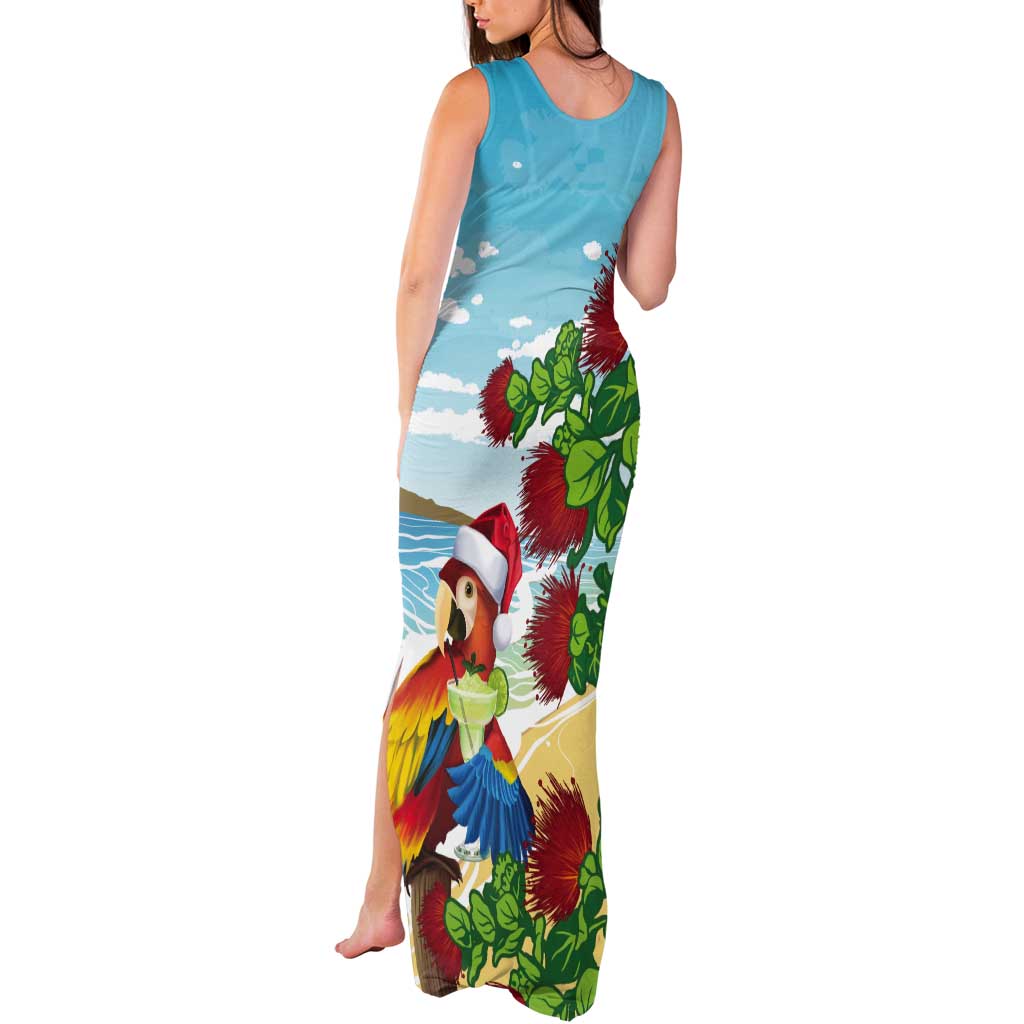 Have A Very Beach Christmas Tank Maxi Dress Parrot By Lehua Flower - Wonder Print Shop