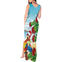 Have A Very Beach Christmas Tank Maxi Dress Parrot By Lehua Flower - Wonder Print Shop