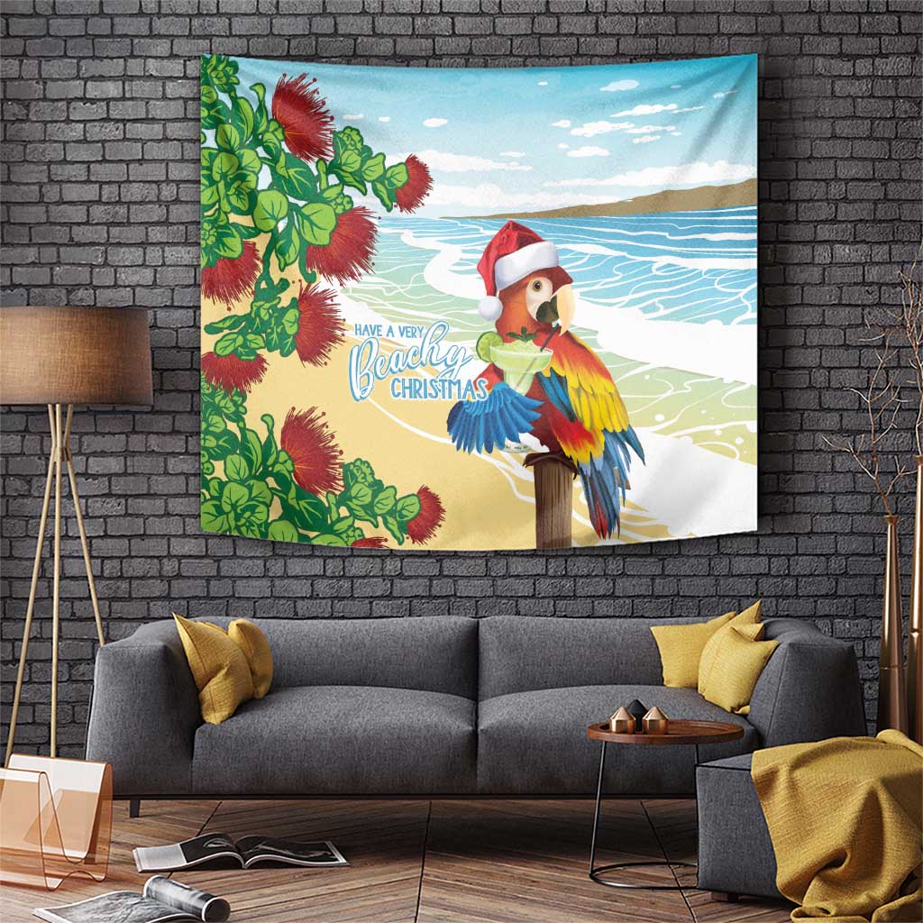 Have A Very Beach Christmas Tapestry Parrot By Lehua Flower - Wonder Print Shop