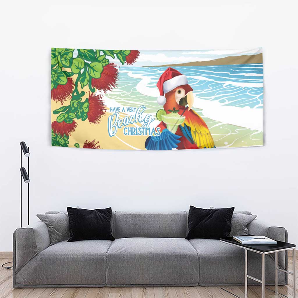 Have A Very Beach Christmas Tapestry Parrot By Lehua Flower - Wonder Print Shop