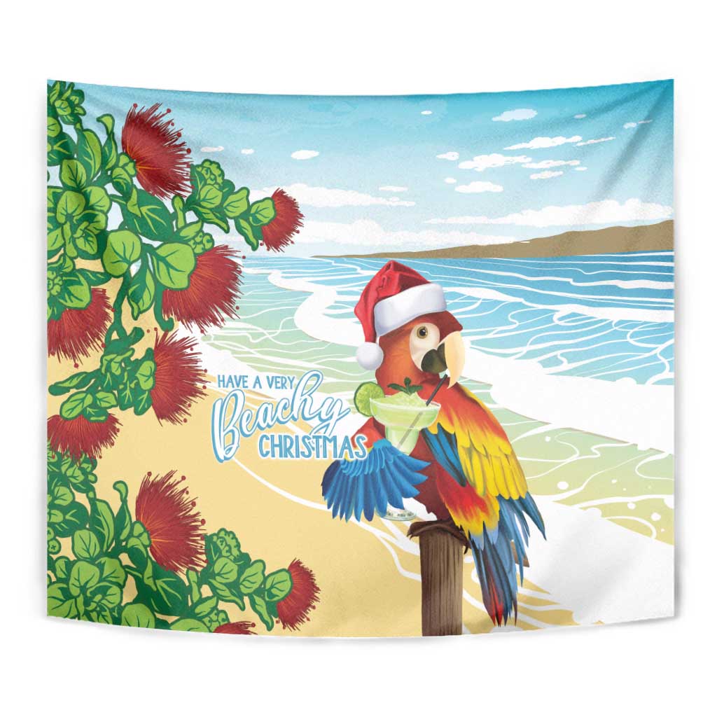 Have A Very Beach Christmas Tapestry Parrot By Lehua Flower - Wonder Print Shop