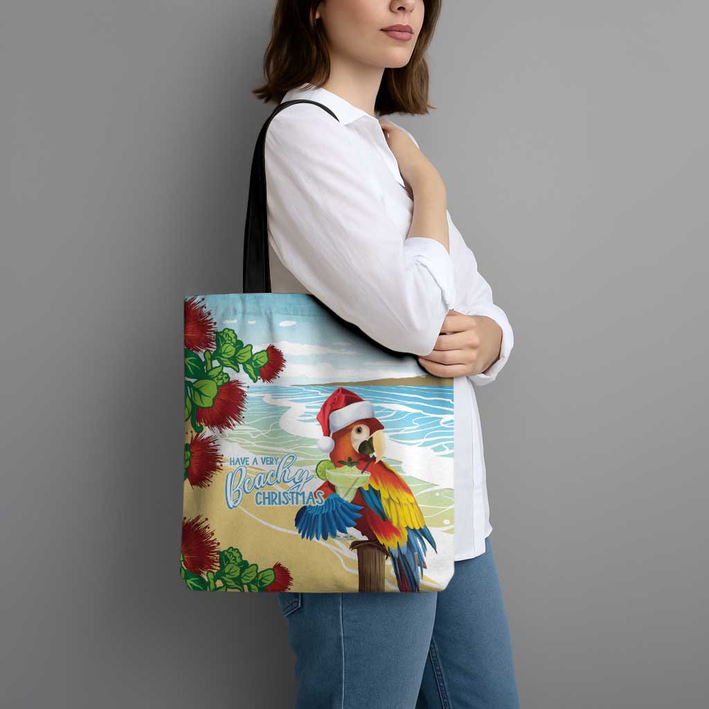 Have A Very Beach Christmas Tote Bag Parrot By Lehua Flower - Wonder Print Shop