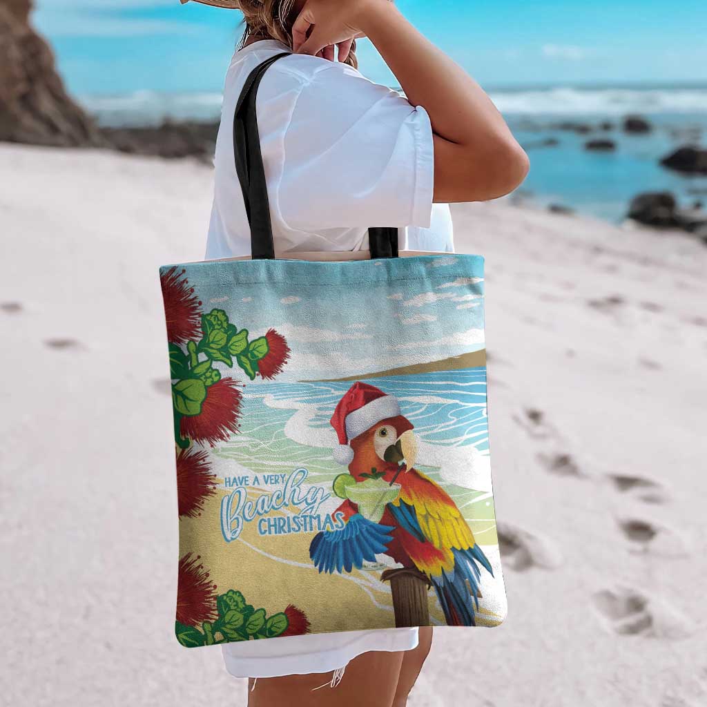Have A Very Beach Christmas Tote Bag Parrot By Lehua Flower - Wonder Print Shop