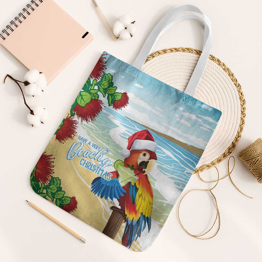 Have A Very Beach Christmas Tote Bag Parrot By Lehua Flower - Wonder Print Shop