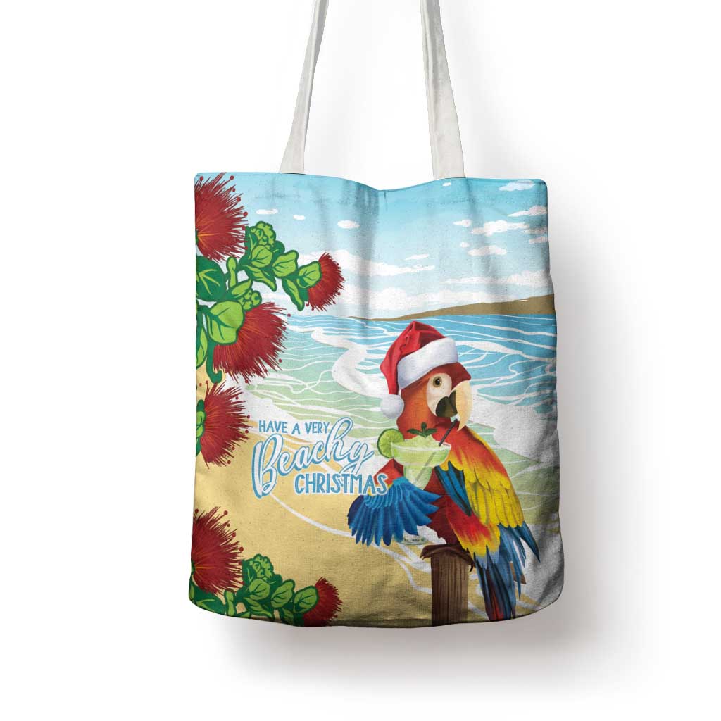 Have A Very Beach Christmas Tote Bag Parrot By Lehua Flower - Wonder Print Shop