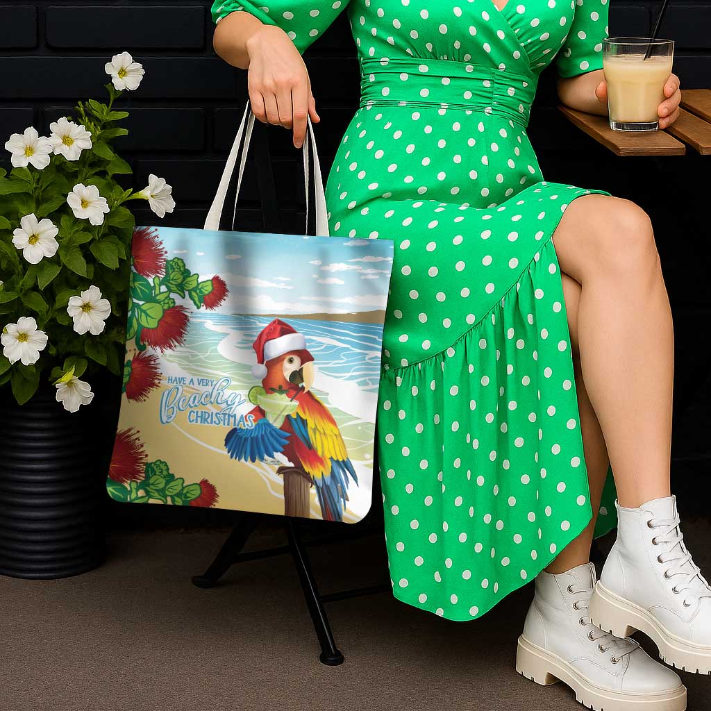 Have A Very Beach Christmas Tote Bag Parrot By Lehua Flower - Wonder Print Shop
