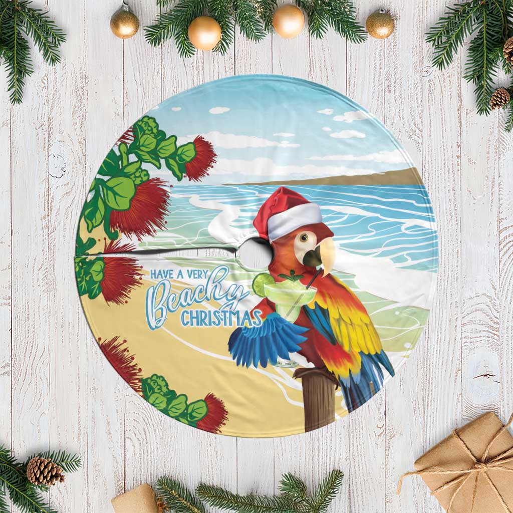 Have A Very Beach Christmas Tree Skirt Parrot By Lehua Flower - Wonder Print Shop