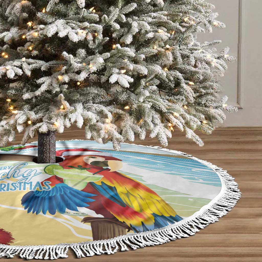 Have A Very Beach Christmas Tree Skirt Parrot By Lehua Flower - Wonder Print Shop