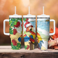 Have A Very Beach Christmas Tumbler With Handle Parrot By Lehua Flower - Wonder Print Shop