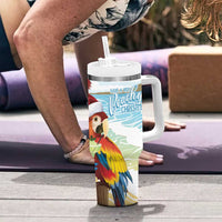 Have A Very Beach Christmas Tumbler With Handle Parrot By Lehua Flower - Wonder Print Shop