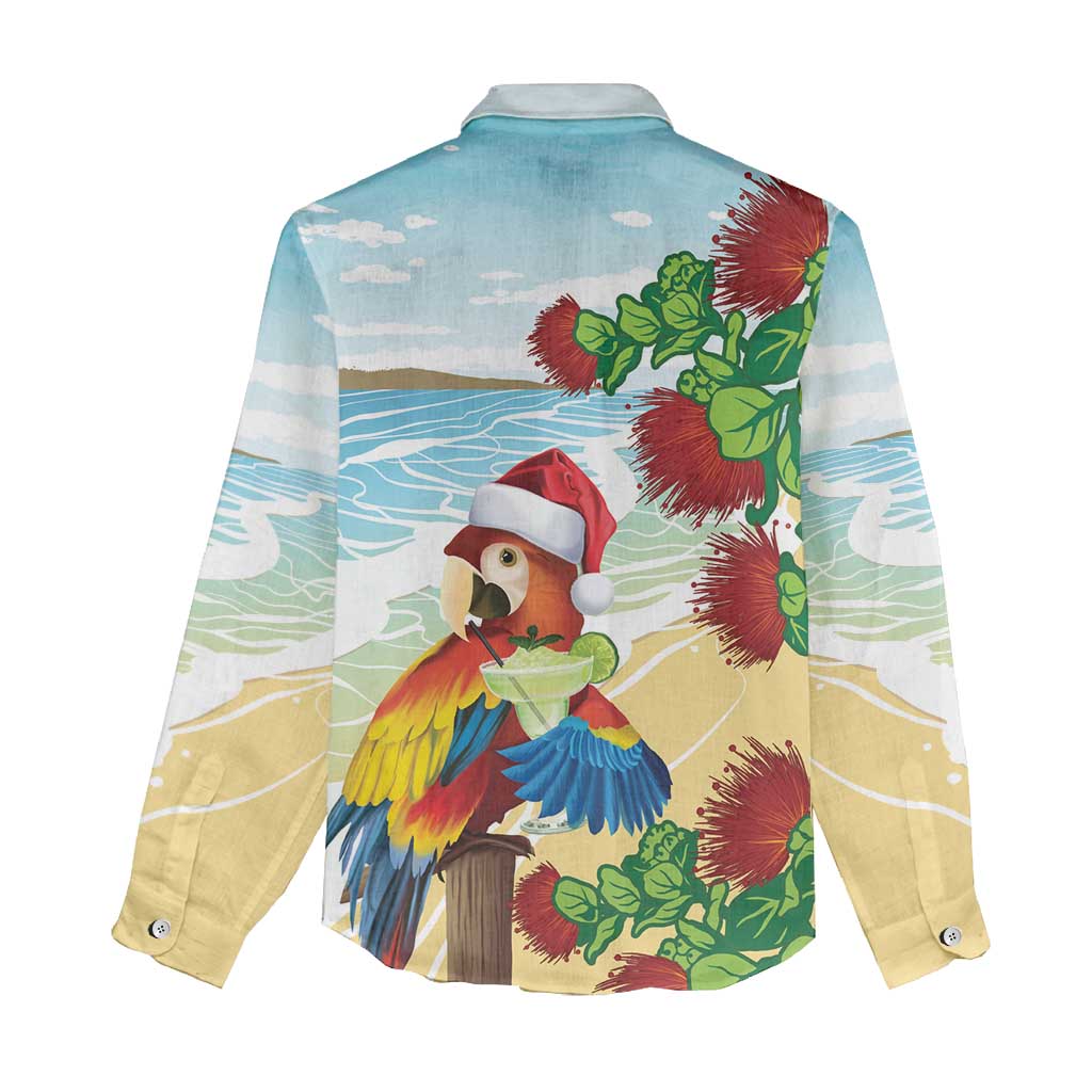 Have A Very Beach Christmas Women Casual Shirt Parrot By Lehua Flower - Wonder Print Shop