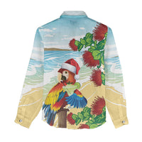 Have A Very Beach Christmas Women Casual Shirt Parrot By Lehua Flower - Wonder Print Shop