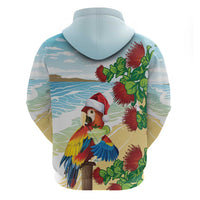 Have A Very Beach Christmas Zip Hoodie Parrot By Lehua Flower - Wonder Print Shop
