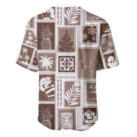 Hawaii Christmas Retro Patchwork Baseball Jersey Brown LT7 - Wonder Print Shop