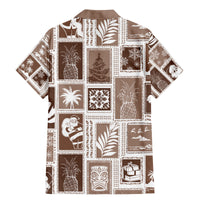 Hawaii Christmas Retro Patchwork Family Matching Mermaid Dress and Hawaiian Shirt Brown LT7 - Wonder Print Shop