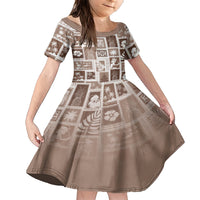 Hawaii Christmas Retro Patchwork Family Matching Short Sleeve Bodycon Dress and Hawaiian Shirt Brown - Wonder Print Shop