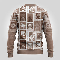 Hawaii Christmas Ugly Christmas Sweater Retro Patchwork - Brown - Wonder Print Shop