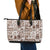 Hawaii Christmas Retro Patchwork Leather Tote Bag Brown - Wonder Print Shop