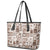 Hawaii Christmas Retro Patchwork Leather Tote Bag Brown - Wonder Print Shop