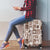 Hawaii Christmas Retro Patchwork Luggage Cover Brown - Wonder Print Shop