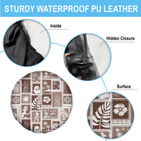 Hawaii Christmas Retro Patchwork Spare Tire Cover Brown - Wonder Print Shop