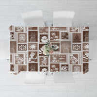 Hawaii Christmas Retro Patchwork Tablecloth Brown - Wonder Print Shop