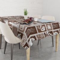 Hawaii Christmas Retro Patchwork Tablecloth Brown - Wonder Print Shop