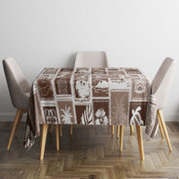 Hawaii Christmas Retro Patchwork Tablecloth Brown - Wonder Print Shop