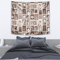 Hawaii Christmas Retro Patchwork Tapestry Brown - Wonder Print Shop