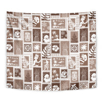 Hawaii Christmas Retro Patchwork Tapestry Brown - Wonder Print Shop